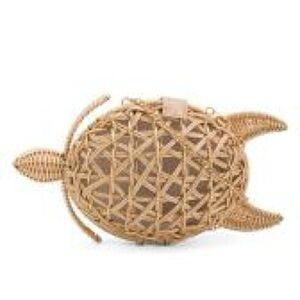 VIRAL Tommy Bahama Seaturtle Sea Turtle Clutch Bag Natural Woven Chain Tiktok